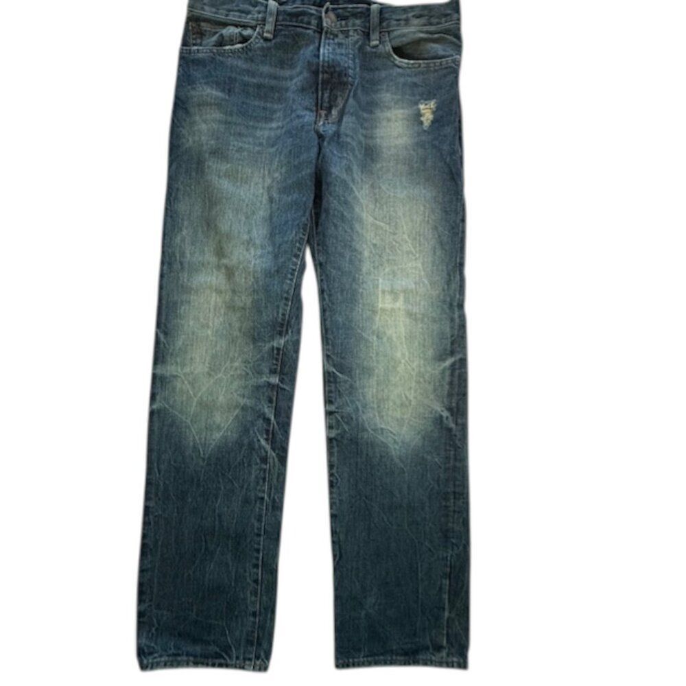 Ralph Lauren Denim & Style Distressed Washed Straight Leg Jeans- Size 32